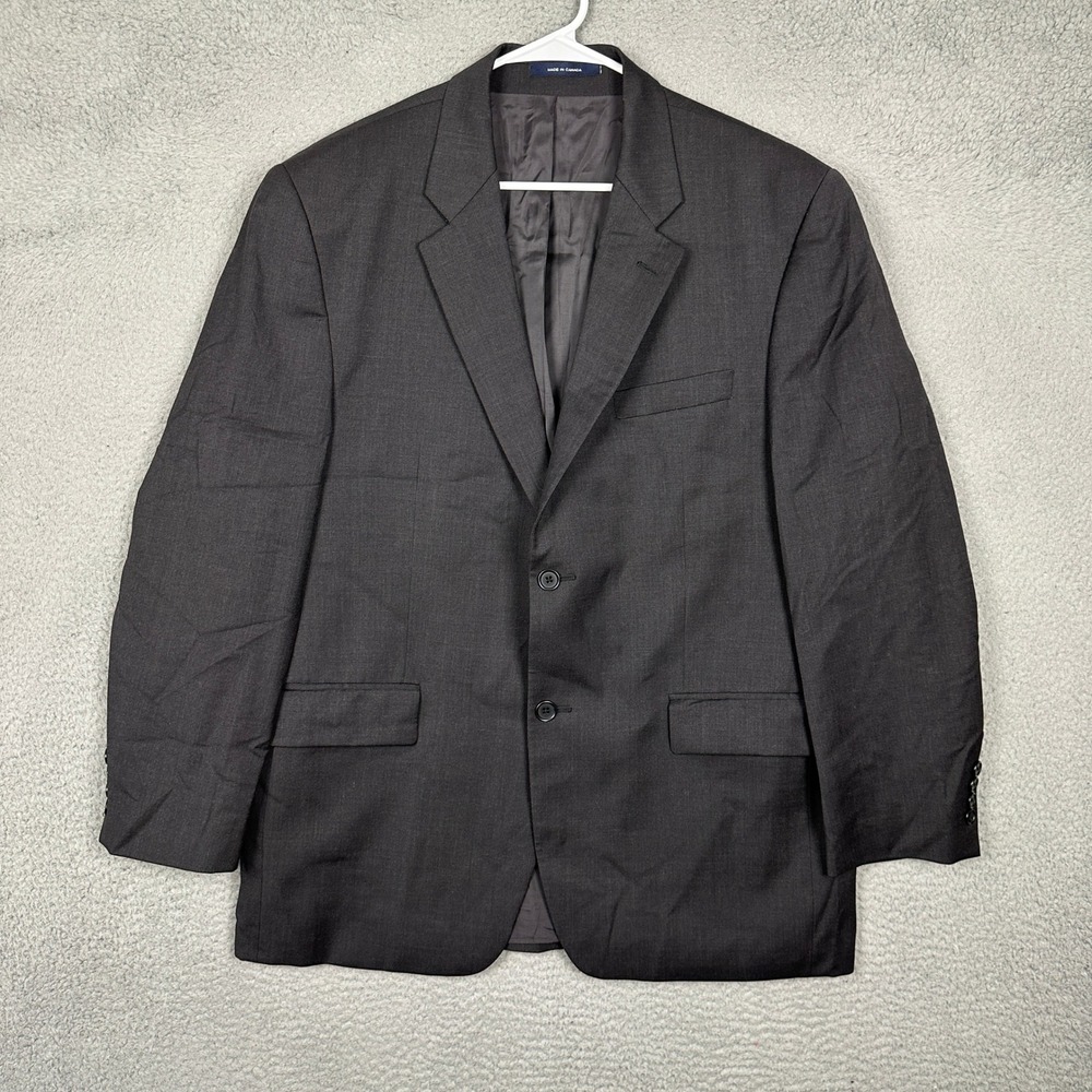 Ralph Lauren Blazer Mens 42R Wool Charcoal Grey Two Button Sport Coat Formal EUC